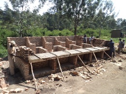 Washrooms-part constructed Bishop Ruhindi school 2013